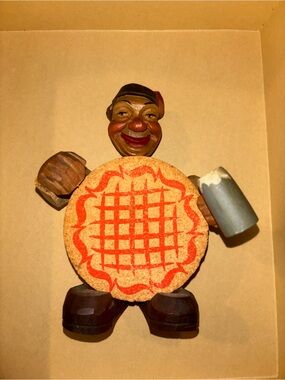 Vintage hand carved wood bar figure by ANRI